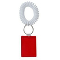 Rectangular Key Tag w/ Coil Wristband - Red